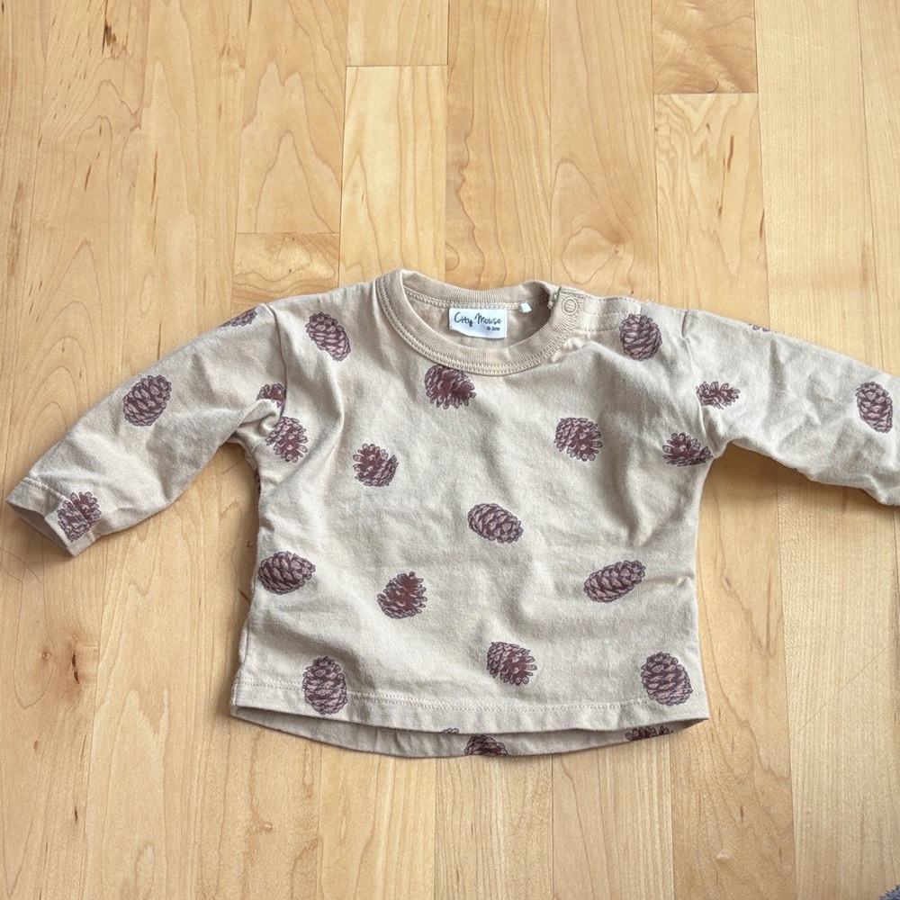 Baby Pinecone Print Shirt - size 0-3
